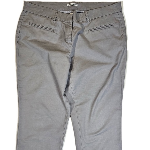 Dalia Collection Pants - Dalia Collection Chino Pants Womens 14 Gray Casual‎ Office Flat-Front Trousers